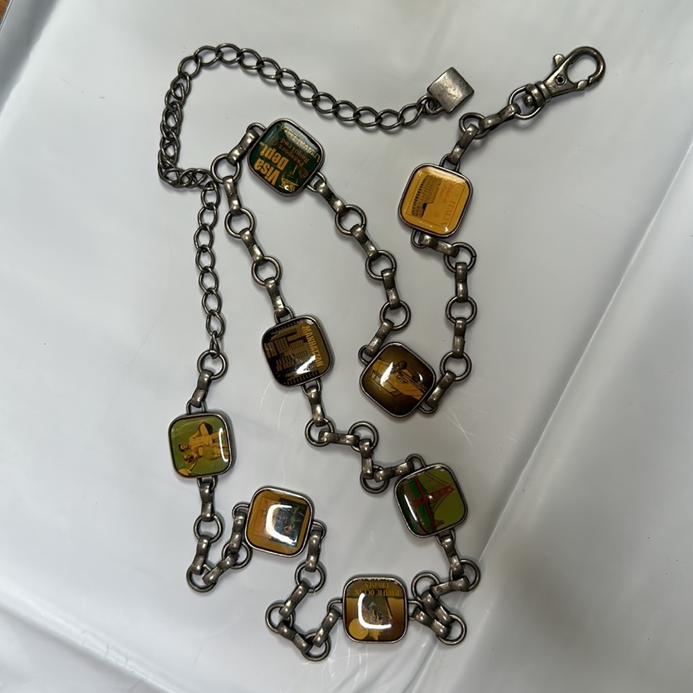 Vintage 60s chain belt w/travel tiles